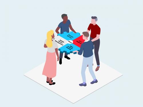 Flexible Working with Customers Isometric Illustration