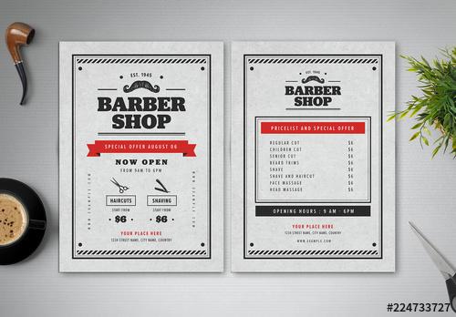 Barber Shop Flyer Layout - 224733727