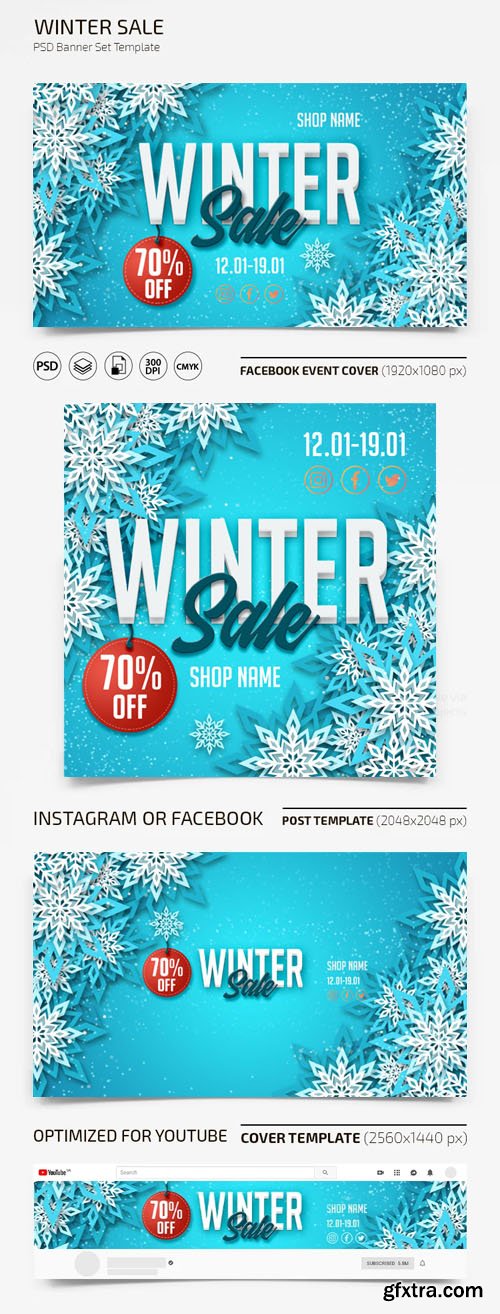 Winter Sale Banners PSD Templates
