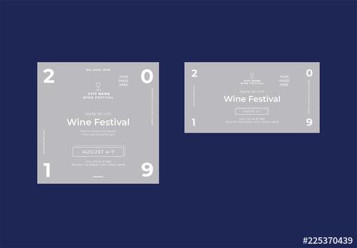 Social Media Feed Layouts with Wine Glass Icon - 225370439