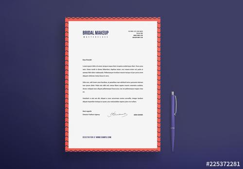 Letterhead Layout with Geometric Patterns - 225372281