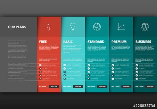 Product/Service Price Comparison Table Infographic Layout - 226833734