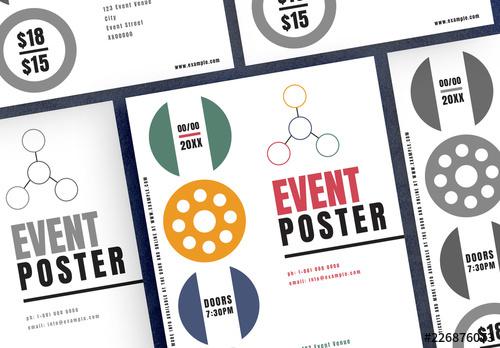 Event Flyer Layout with Geometric Shapes - 226876073