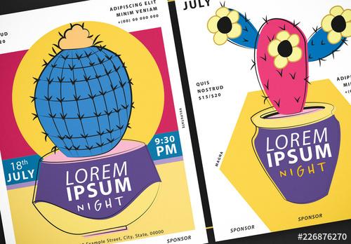 Event Flyer Layouts with Cactus Illustrations - 226876270