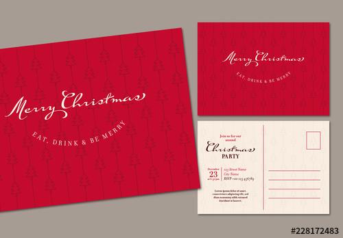 Christmas Party Postcard Layout - 228172483