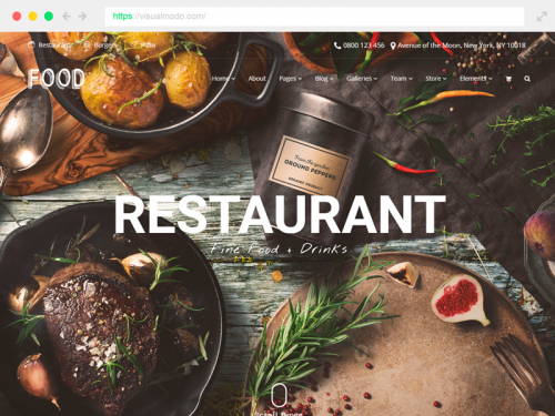 Food WordPress Theme - Visualmodo Site Builder