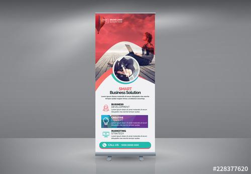 Advertising Roll-Up Banner Layout - 228377620
