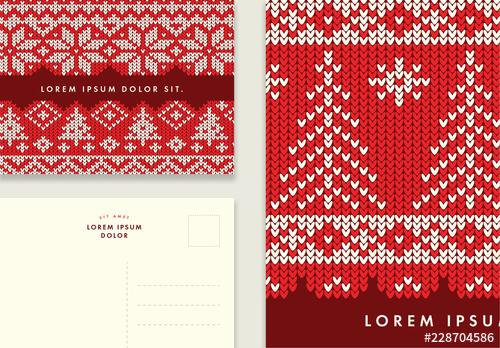 Postcard Layouts with Knitted Textures - 228704586