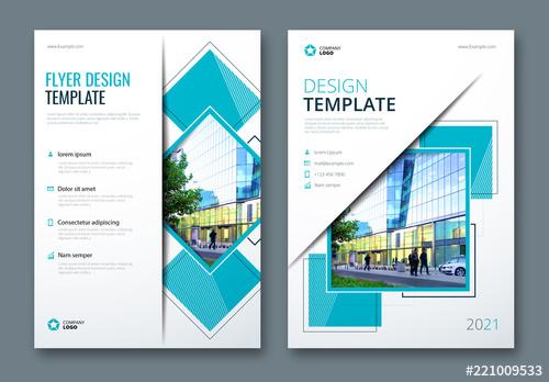 Flyer Layout with Layered Abstract Shapes - 221009533