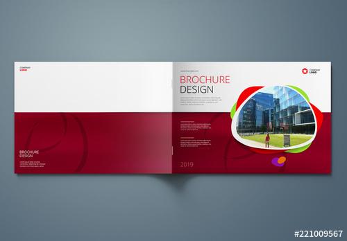 Landscape Cover Layout with Red and Green Elements - 221009567