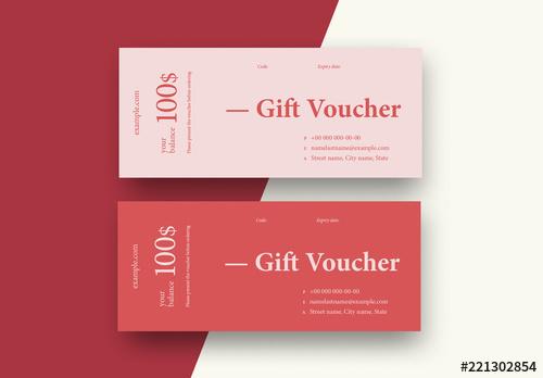 Pink Gift Voucher Layout - 221302854