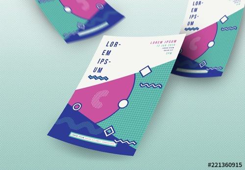 Event Flyer Layout with Retro Geometric Elements - 221360915