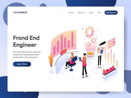 Front End Engineer Isometric Illustration