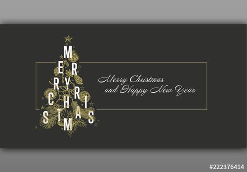Christmas Card or Envelope Layout - 222376414