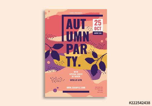 Autumn Party Flyer Layout - 222542438