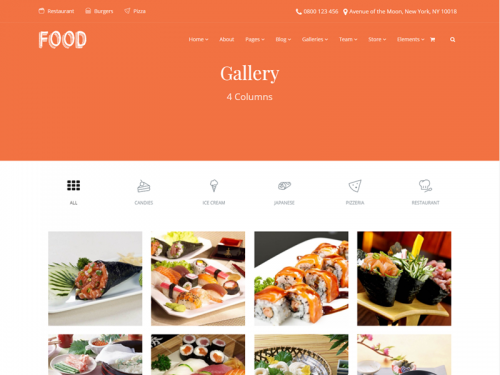 Gallery of Food Photos Page - Food WordPress Theme