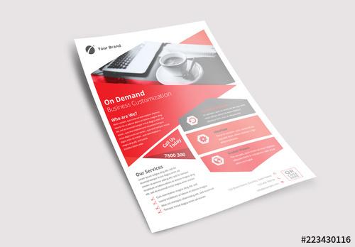 Flyer Layout with Hexagonal Shape Elements - 223430116