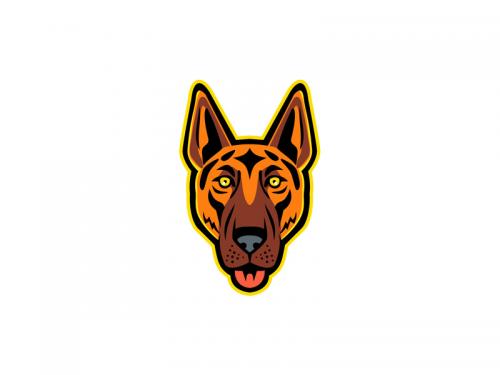 German Shepherd Dog Head Front Mascot
