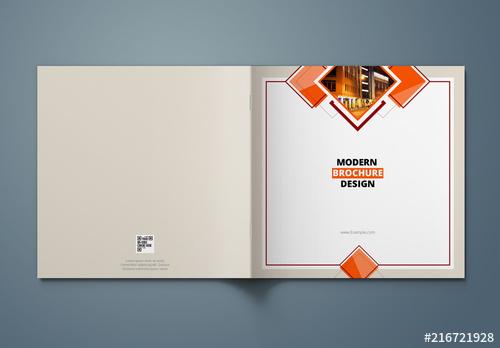 Orange Square Brochure Cover Layout - 216721928