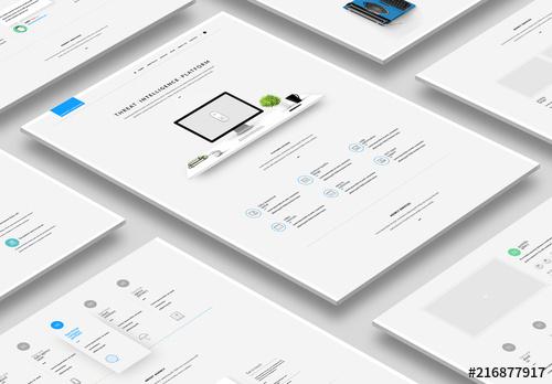 Website Layout with Illustrated Icons - 216877917