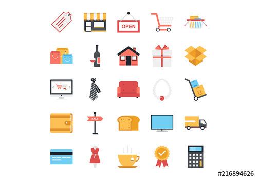 25 Shopping and Commerce Icons - 216894626