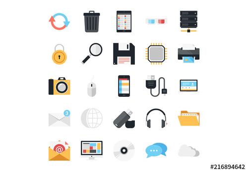 25 Technology and Media Icons - 216894642