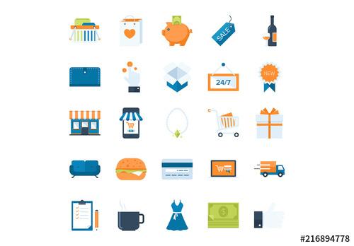 25 Shopping and Commerce Icons - 216894778