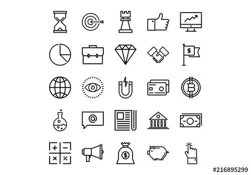25 Business and Finance Icons - 216895299