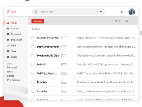 Gmail redesign concept