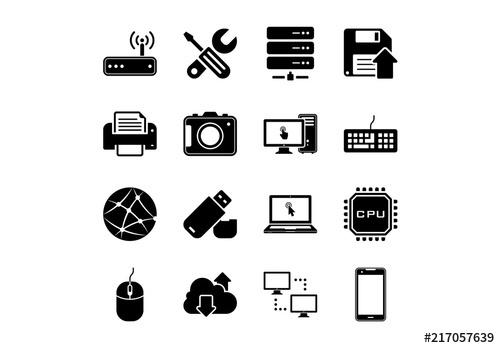 16 Technology and Hardware Icons - 217057639