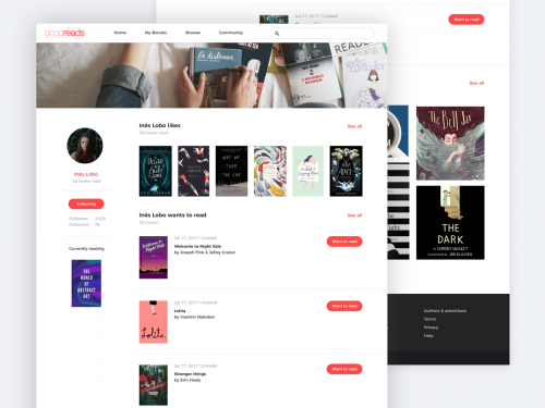 Goodreads Redesign: Profile Page