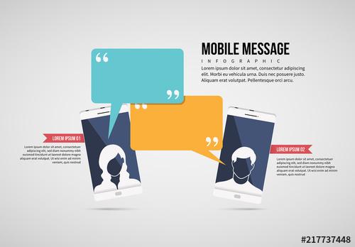 Mobile Phone Message Infographic Layout - 217737448