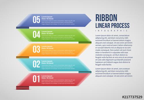 Ribbon Linear Process Infographic Layout - 217737529