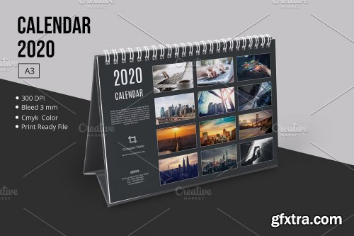 CreativeMarket - Desk Calendar 2020 V24 4363215