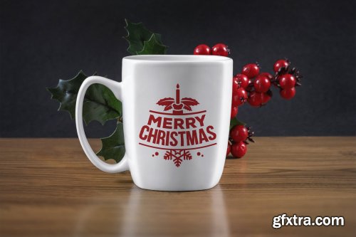 Christmas mug mockup