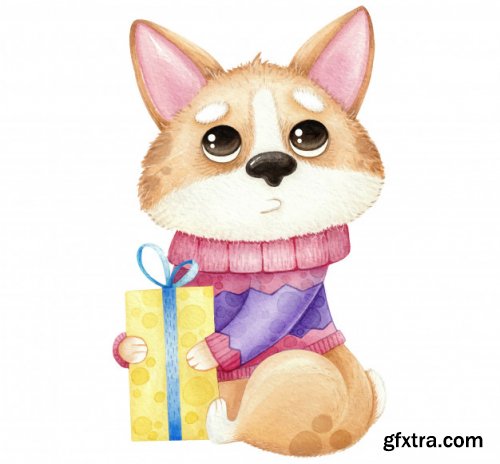 20 Cute Watercolor Christmas Illustration