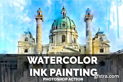 CreativeMarket - Watercolor Ink Painting PS Action 4306303