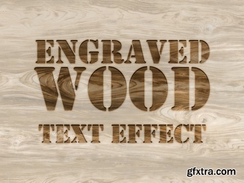 Burn Engraved Wood Text Effect