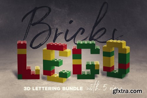 CreativeMarket - Toy Bricks 3D Lettering 3828851