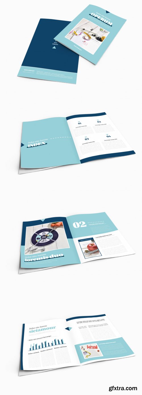 Bifold Brochure Layout with Diet Theme