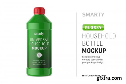 CreativeMarket - Glossy household bottle mockup 4354305