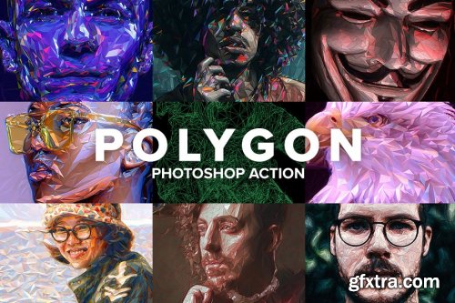 CreativeMarket - Polygon Photoshop Action 4403769