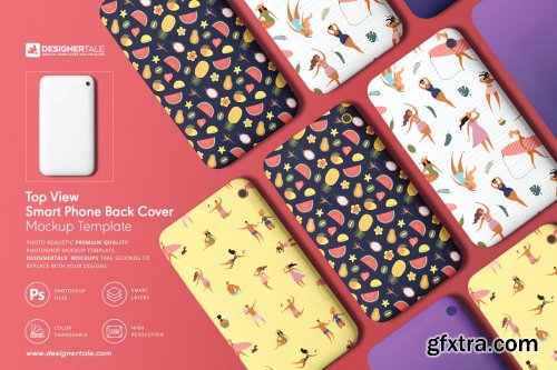 CreativeMarket - Top View Smart Phone Back Cover Mock 4125800