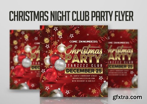 CreativeMarket - Christmas Night Club Party Flyer 4355210