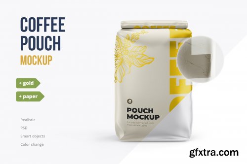 CreativeMarket - Coffee Pouch mockup. Back view 4225678