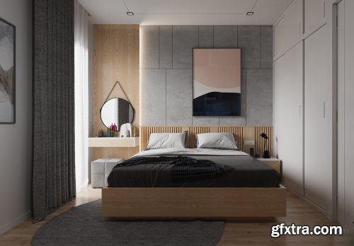 Cgtrader - Bedroom minimalism modern 3D model