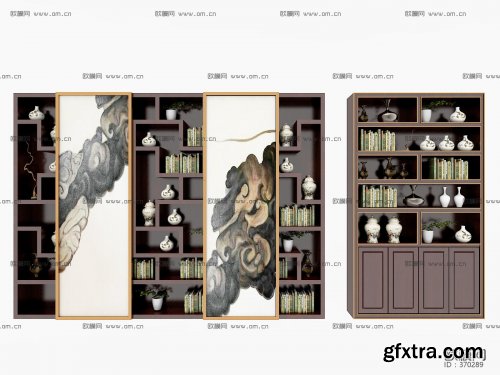 Decorative cabinet ceramic decoration combination 3D model