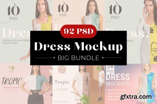 CreativeMarket - Female Dress Mockups 4392041