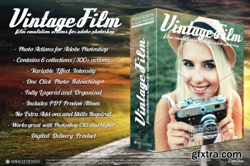 CreativeMarket - Actions for Photoshop Vintage Film 4414198