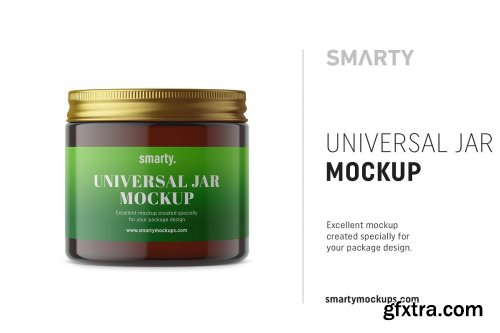 CreativeMarket - Amber universal jar mockup 4358152
